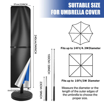 Outdoor Cantilever Umbrella Cover Waterproof Patio Parasol Cover Banana Straight Style All-Season Parasol Umbrella Protection