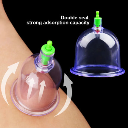12/6Pcs Vacuum Cupping Set Suction Cups Back Massage Body Cup Detox Massage Body Cups Vacuum Cupping Anti Cellulite Massage Jars