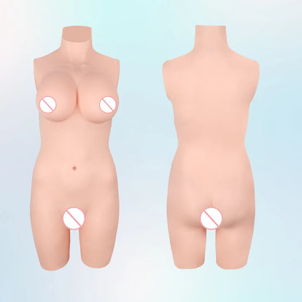 KUMIHO Fake Vagina Breast Form 2TH GEN Silicone Bodysuit D Cup Fake Boobs Silicon Body Transgender Crossdresser Cosplay Shemale