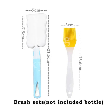 1/2PCS 500ml 2-in-1 Olive Oil Spray Dispenser Bottle Food Grade Oil Mister Sprayer Kitchen Cooking Air Fryer BBQ Camping Tools