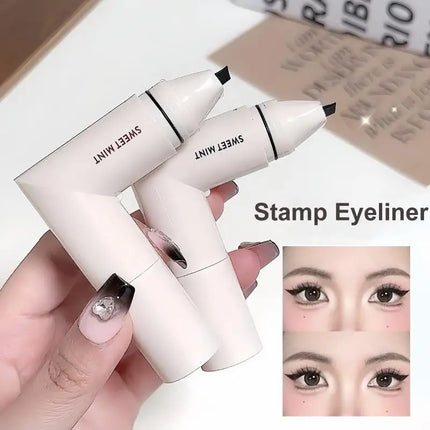 New Brown Precise Outline Signet Long-Lasting Eyeliner Liquid Pen Rotate Eyeliner Stamp Integrated Eyeliner Stamp