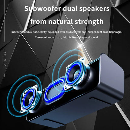 Zealot  Outdoor Portable Subwoofer Wireless  Speaker ,TWS,1800mAh Battery , Loud Stereo, Booming Bass. Charging Cable,