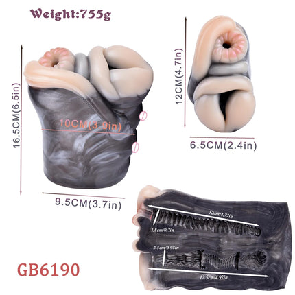 GEEBA Dual Hole Animal Pussy Man Penis Stroker Fantasy Silicone Male Masturbator Realistic Vagina Pocket Onahole Adult Sex Toys