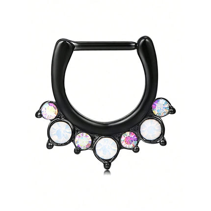 1pc Back Septum Rings Muti-Styles Punk 16gauge Stainless Steel Nose Rings Hoops Septum Clicker Daith Piercing Jewelry