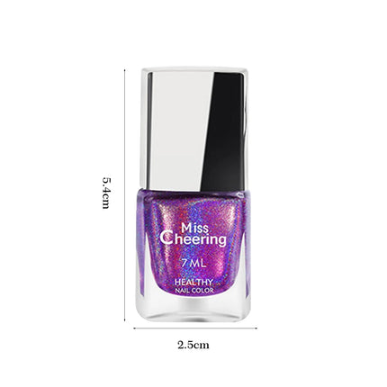 Holographic Nail Polish with Rainbow Glitter - 7ml Laser Chrome Nail Lacquer, Multicolor Shift Effect, 8color DIY Art Nail Salon