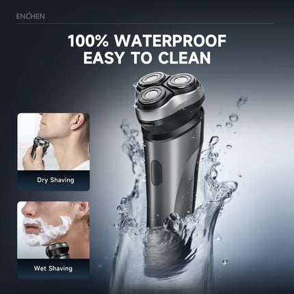ENCHEN Blackstone Max Electric Shaver 3D-Direction Flex Heads 100% Waterproof With POP-UP Precision Trimmer