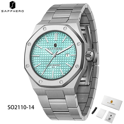 SAPPHERO Fashion Men's Watches Stainless Steel Business Watches Men's Waterproof Date Display Watches for Men