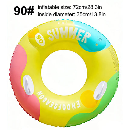 1PC Vibrant Color Thickened Inflatable Swim Ring, Adult Underarm Swimming Ring for Summer
