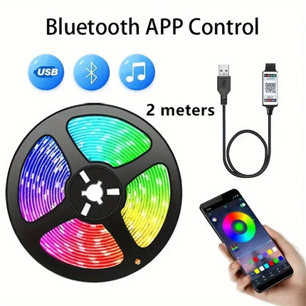 USB LED Strip Light DIY RGB Light Strip Flexible TV Backlight Light with App Control LED Light for Room Christmas Decor Lighting