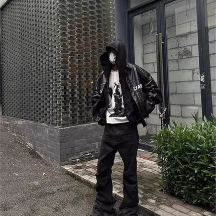 Y2K Washed Jeans Gothic Vintage Micro Flared Middle Waisted Zipper Pants Women Men Streetwear High Quality Design Sense Trousers