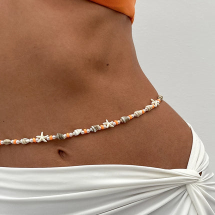 IngeSight.Z 3pcs/set Boho Starfish Conch Beads Waist Belly Chain for Women 2025 New Summer Beach Sexy Bikinis Body Jewelry Gift