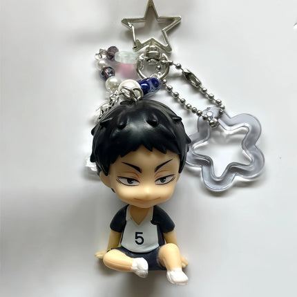 Karasuno High School Volleyball Club Sitting Charms, Handmade Y2K Accessories, Unique Anime Collectibles, Perfect Gift for Fans