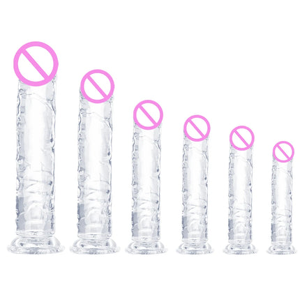 Transparent Big Dick 6 Sizes Realistic Jelly Dildo Women Gay Anal Sex Toys Soft Clitoris Vaginal Masturbators Penis Suction Cup