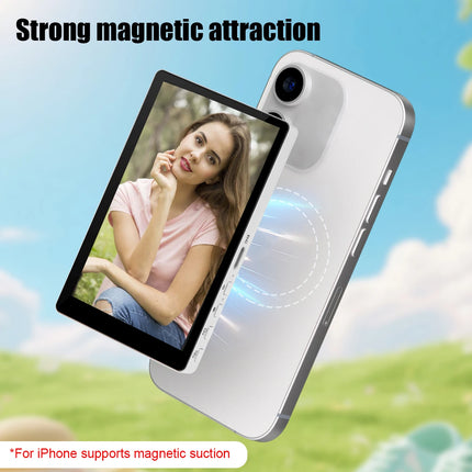 Wireless Magnetic Self Monitor Screen for Using Phone Rear Camera for Phone Selfie Mirroring Vlog Live Stream Video Recording