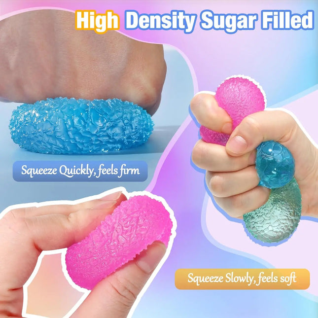 Big Soft Sensory Stress Balls Textured Memory Gel Soft Fidget Toys Anxiety Relief Squeeze Ball for Autism/ADHD Party Favors Gift