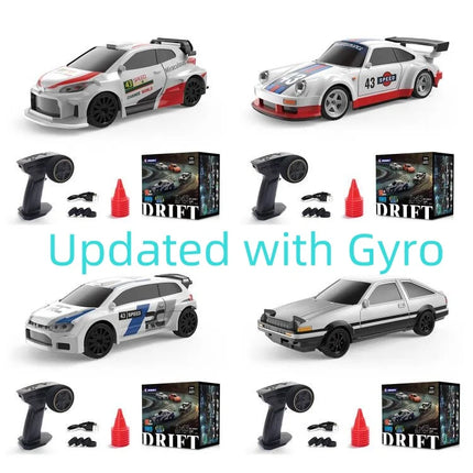 Gifts 1/43 RC Drift Car with Gyro Upgraded Ver 2.4G Remote Control Mini Drift Race Car 4WD Radio Control RC Toys Traffic Cones