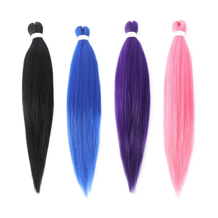 26inch Pre Stretched Easy Braid Hair Synthetic Ombre Jumbo Braiding Hair Extension Braid Hair Pink Purple African Woman