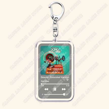 Hot Gorillaz Band Music Keychains for Women Accessories Bag Feel Good Inc Clint Eastwood Song Keying Jewelry Fans Friends Gifts