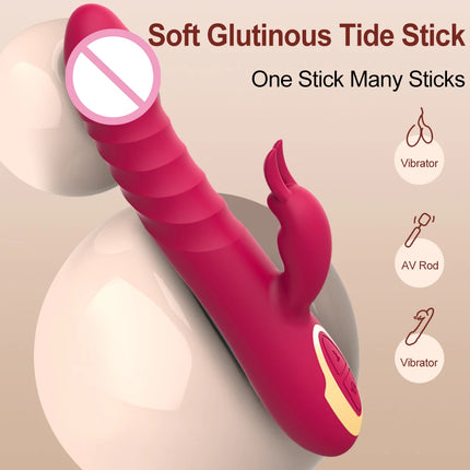 Thrusting Vibrator G Spot Dildo Sex Toy for Woman with Thrusting Vibration Rabbit Vibrators Clitoral Massager Sexual Wellness