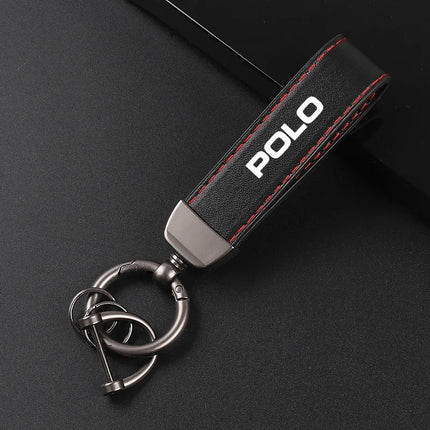 Deluxe Leather Car Keychain Keyring Lanyard Gift Keychain for VW POLO