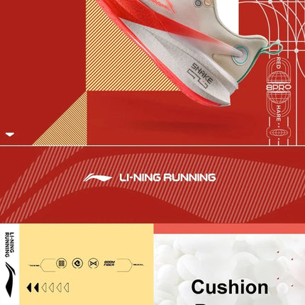 Li-Ning Men's RED HARE 8 PRO Racing Running Shoes BOOM FIBER Cushion Stable Sport Shoes Anti-Slip Wearable Sneakers ARPV003