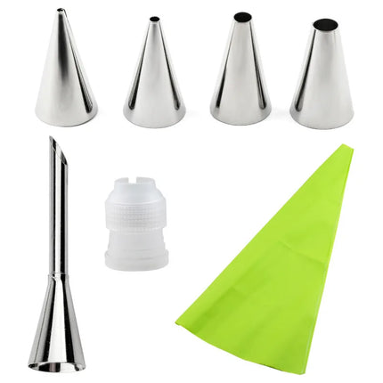 DIY Reusable Puff Cake Icing Piping Tip Silicone Pastry Bag Cream Cupcake Butter Tube Nozzle Decor Baking Bags Kitchen Tools