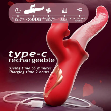 10 Modes Tongue Licker Vibrator Clitoral Stimulator Adult Female Tongue Vibrator Toys G Spot Stimulator Couple Sex Toys