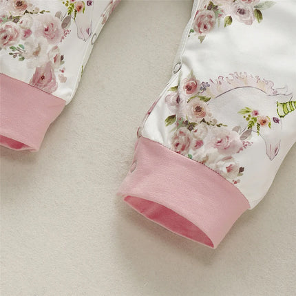 3-24 Months Princess Girl Spring Autumn Romper Pink Long Sleeve Jumpsuit Infants Baby Girl Playsuit Outfits Newborn Baby Clothes