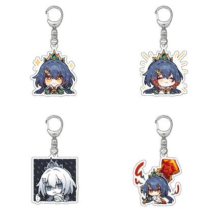 Honkai: Star Rail Anime Figure Acrylic Keychain Dan Heng Feixiao Firefly Model Plate 4pc/set Keyring Game Fans Gift