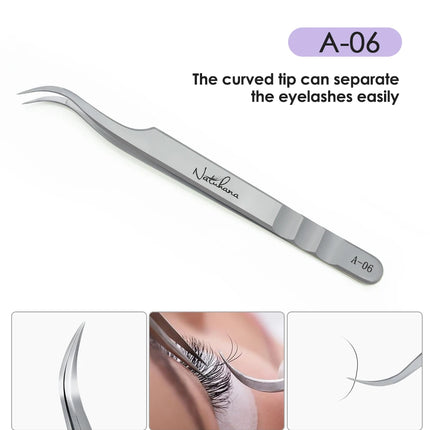 NATUHANA  Eyelash Extensions Tweezers Lash Artists High Precision Stainless Steel Superhard Anti-Static Tweezers Makeup Tools