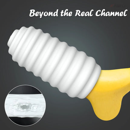 Manual Sucking Extrusion Male Masturbators, Portable Transparent Pocket Pussy Stroker Vagina Textured Blowjob Machine Toys Penis