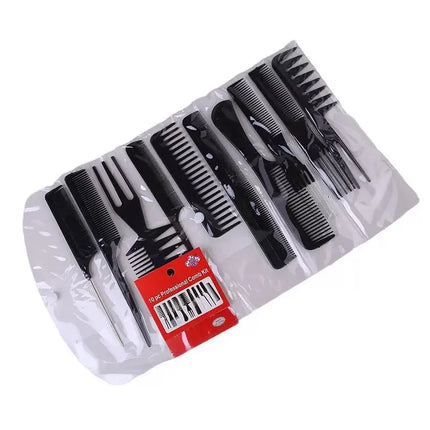 salon brush set 10pcs/set Hairdressing Comb Weaving Cutting Brush Professional Salon Hair Coloring Tool Hairstyle styling combs