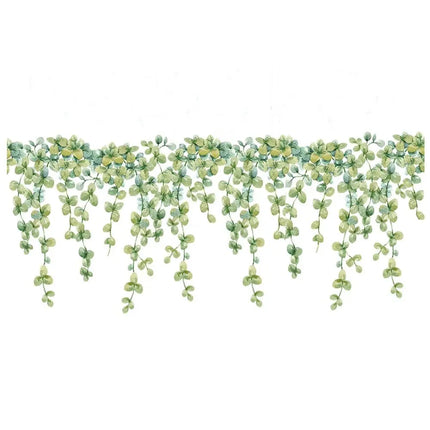 Home Decoration Gift Green Plant Vine Wall Stickers Eucalyptus Leaves Decal Self-adhesive Mural Art Bedroom Ornament