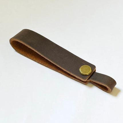 Personalized Minimalist Design Leather Keychain Car Key Pendant Wrist Strap Car Key Chain Crazy Cow Leather Lanyard Accessories