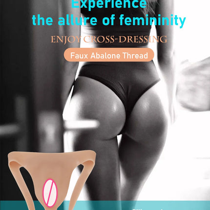 ONEFENG Realistic Silicone Panties Gays Pussy Pants  Sexy Fake Vagina Form Crossdresser Transgender Shemale Drag Queen Cosplay