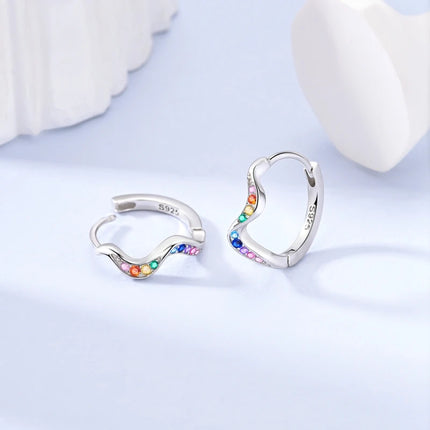 2025 New 925 Sterling Silver Earrings Simple Bow Strawberry Butterfly Hoop Stud Earrings for Wedding Party Women Jewelry Girls