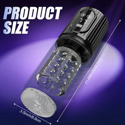 High Speed Automatic Thrusting Rotating Piston Stroker Masturbator Telescopic Vagina Blowjob Masturbation Sex Toys for Men 18