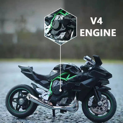 1:18 H2R Alloy Sports Motorcycle Model Diecast Metal H2R Motorbike Collection Simulation Toys Childrens Gift Motorcycle Model