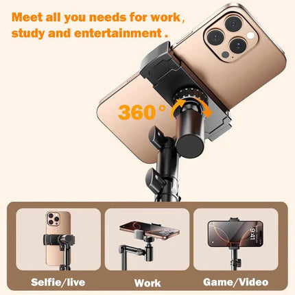 New Multi Functional 360 ° Adjustable Desktop Phone Stand Live Streaming Stand Video Recording Overhead Phone And Tablet Stand