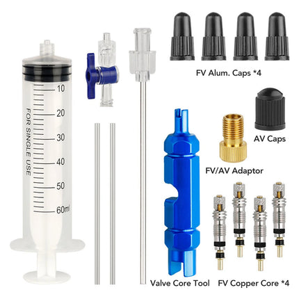 60ml Tubeless Tire Injector Syringe Presta Valve Core Remover MTB/Road Bike Sealant Injection Tool