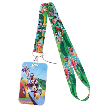 Mickey mouse Neck Keychain Necklace Webbings Ribbons Anime Cartoon Neck Strap Lanyard ID badge Holder Keychain Lanyards kids