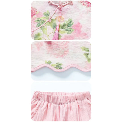 Thin Comfortable Summer Girl Sets Ethnic Style Children Clothing Kids Clothes Dance Wear Performance Costume Chinese Style Hanfu