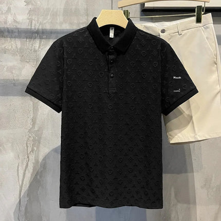 Fashionable Lightweight Handsome Polo Shirt Summer New Style Comfortable Breathable Slim Fit Collar Short Sleeve Men's T-shirt