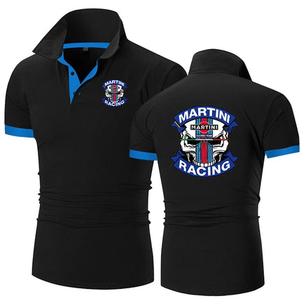 Martini Racing Printing Fashion 2024 New Men's Summer Solid Color Short Sleeve High Quality Classic Slim Fit Polo Shirt Tops