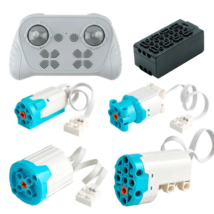 Blue Upgraded Motor M/L/XL Power Functions Building Blocks Programmable 8 Way APP Remote Control For Technical Car Modify