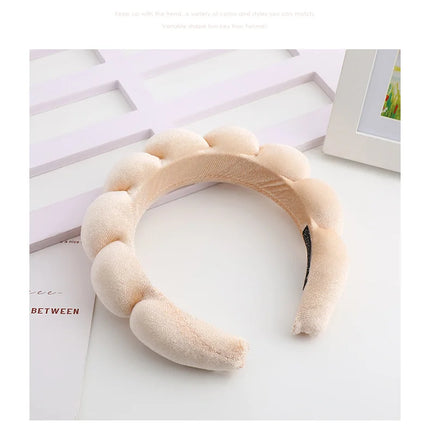 Retro Puffy Hair Band Sponge Headbands for Women Velvet Cloth Padded Girls Makeup Hairband Beauty Fashion Hairband Accessories
