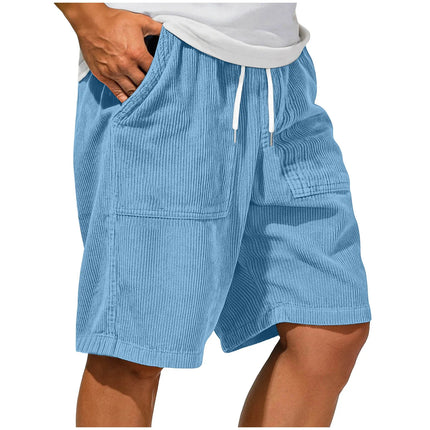 2026 New Men's Retro Corduroy Casual Shorts Men Fashion Solid Sweatpants Harajuku Corduroy Short Pants New Men Clothing Roupas