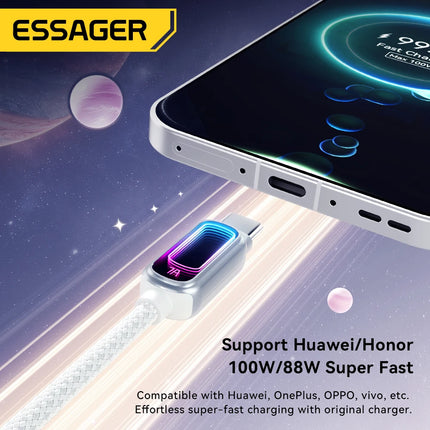 Essager USB Type C  Cable 7A  PD3.1 Fast Charging For MacBook Laptop iPhone 17 16 15 Pro Max iPad Samsung Type C Cable