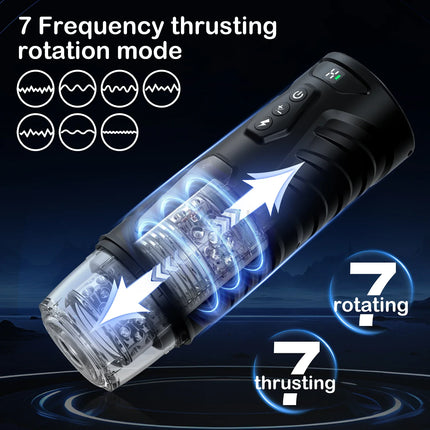 Sex Toys for Men Male Masturbator Automatic Masturbators Cup 7 Thrusting Rotating Penis Stimulation, Electric Pocket Pussy Adult