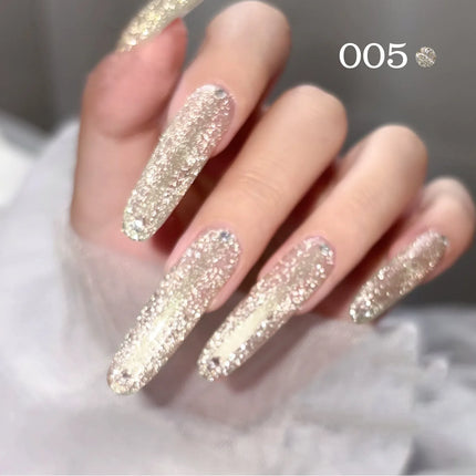 Super Sparkling Silver Nail Gel DIY Reflective Crushed Diamond Bounce Nail Gel Internet Famous Popular for Salon Special Use